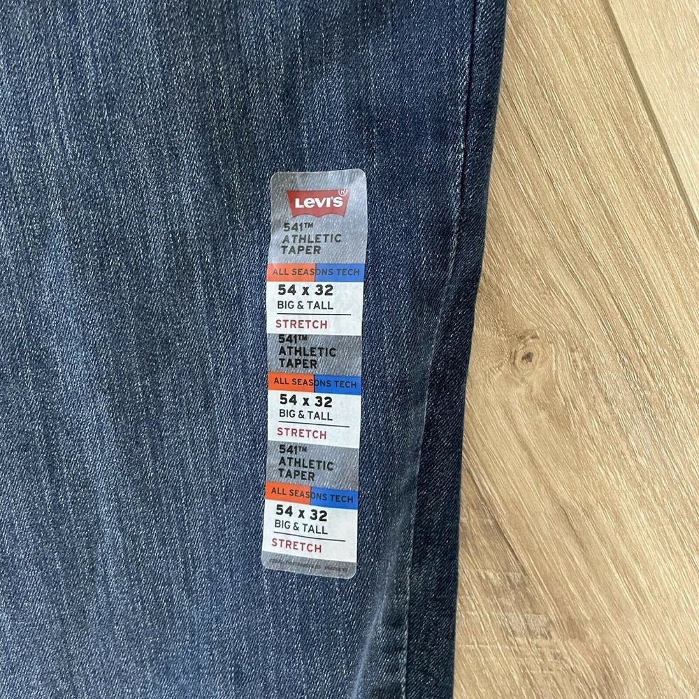 Levis 541 athletic taper mens jeans blue 54x32 $79.50 Big And Tall NEW Tech - Picture 5 of 6